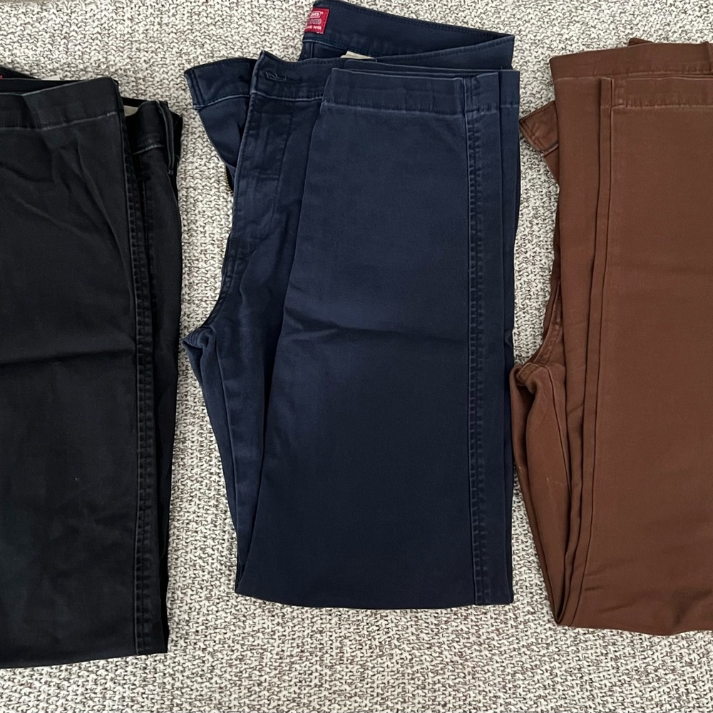 Bundle: Levi's Men's XX Chinos in Black, Navy, and Brown